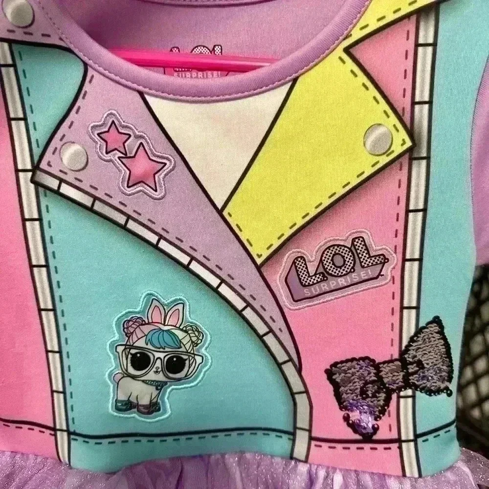 LOL Surprise Exclusive Short Sleeve Graphic Tutu Cosplay Dress Girls